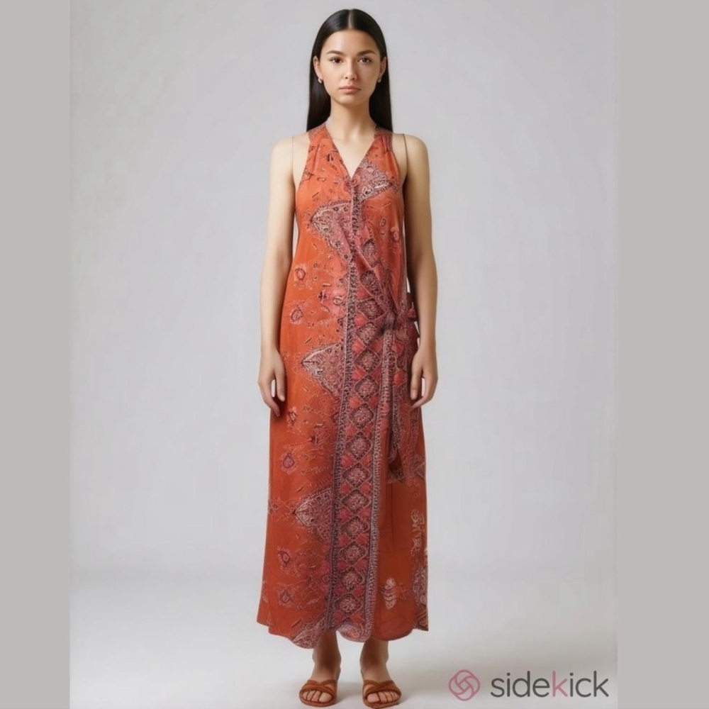 Kendall + Kylie Orange Boho Dress Size M